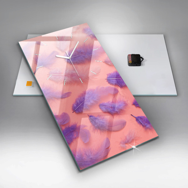 Zegar ścienny pionowy Kolorowe pióra