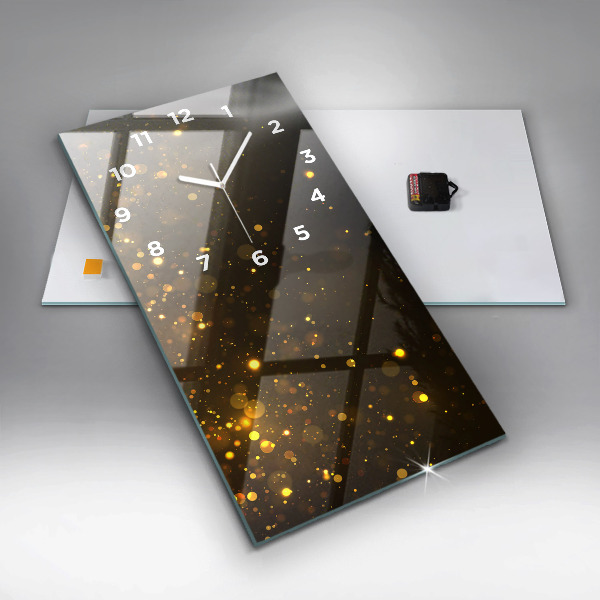 Zegar ścienny pionowy Złote pyłki