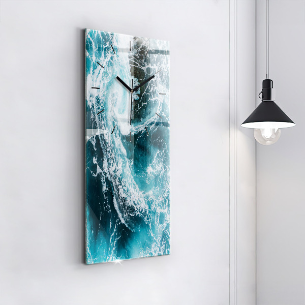 Zegar ścienny pionowy Wirujące spienione fale