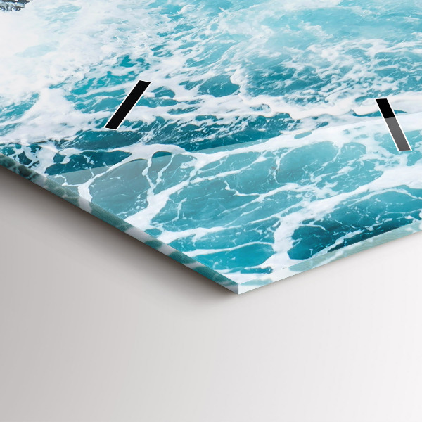 Zegar ścienny pionowy Wirujące spienione fale