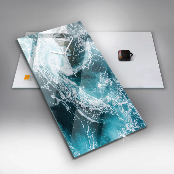 Zegar ścienny pionowy Wirujące spienione fale