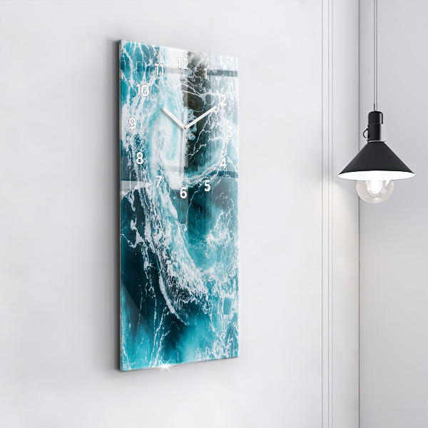 Zegar ścienny pionowy Wirujące spienione fale