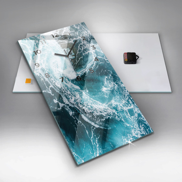 Zegar ścienny pionowy Wirujące spienione fale