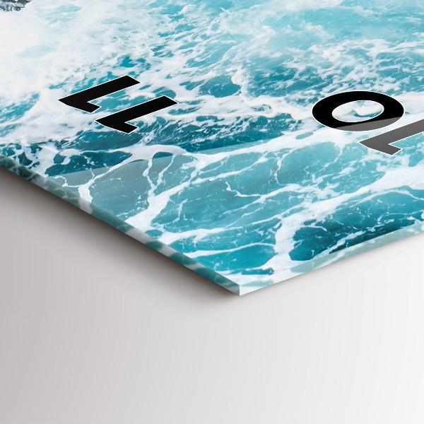 Zegar ścienny pionowy Wirujące spienione fale