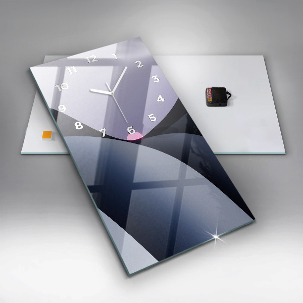 Zegar szklany pionowy Abstrakcja słońce