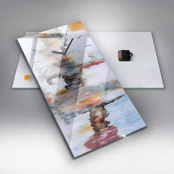 Zegar szklany pionowy Abstrakcja