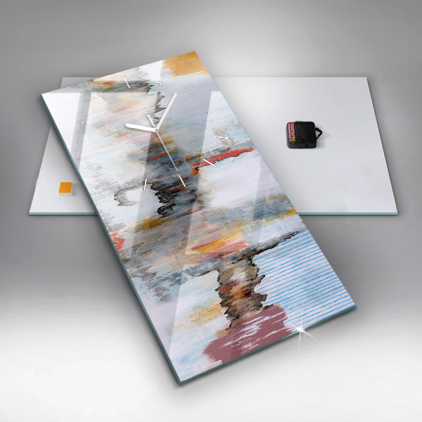 Zegar szklany pionowy Abstrakcja