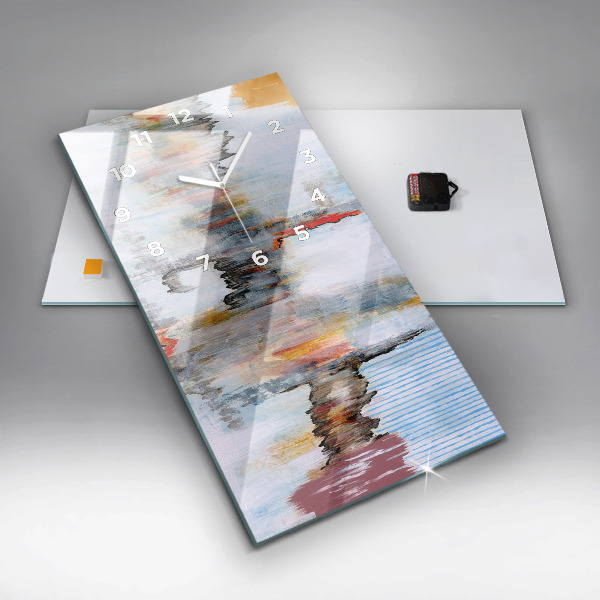 Zegar szklany pionowy Abstrakcja