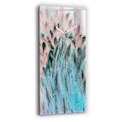 Zegar szklany pionowy Kolorowe pióra