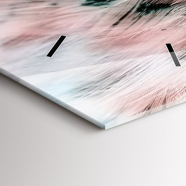 Zegar szklany pionowy Kolorowe pióra