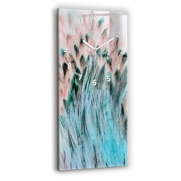 Zegar szklany pionowy Kolorowe pióra