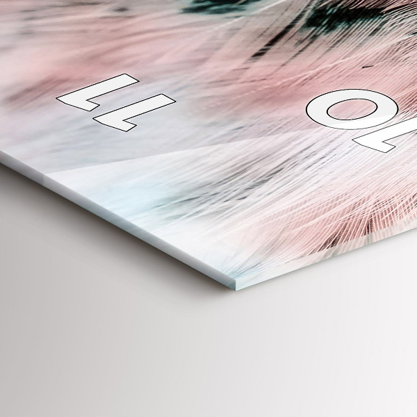 Zegar szklany pionowy Kolorowe pióra