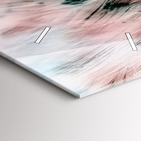 Zegar szklany pionowy Kolorowe pióra