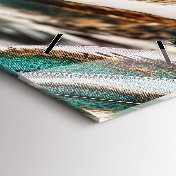 Zegar szklany pionowy Jasnobrązowe pióra ptaka