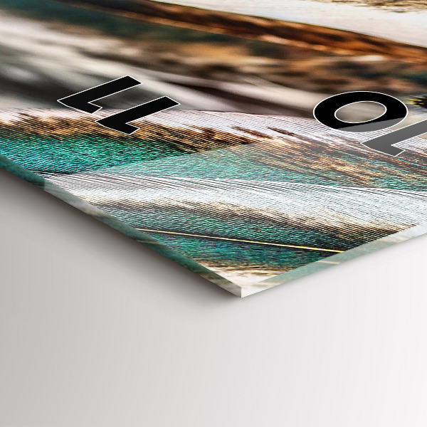 Zegar szklany pionowy Jasnobrązowe pióra ptaka