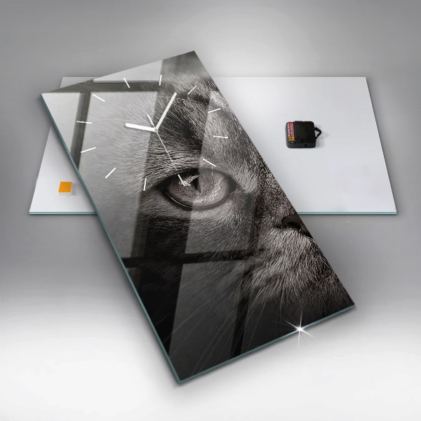 Zegar szklany pionowy Pies i kot szkocki