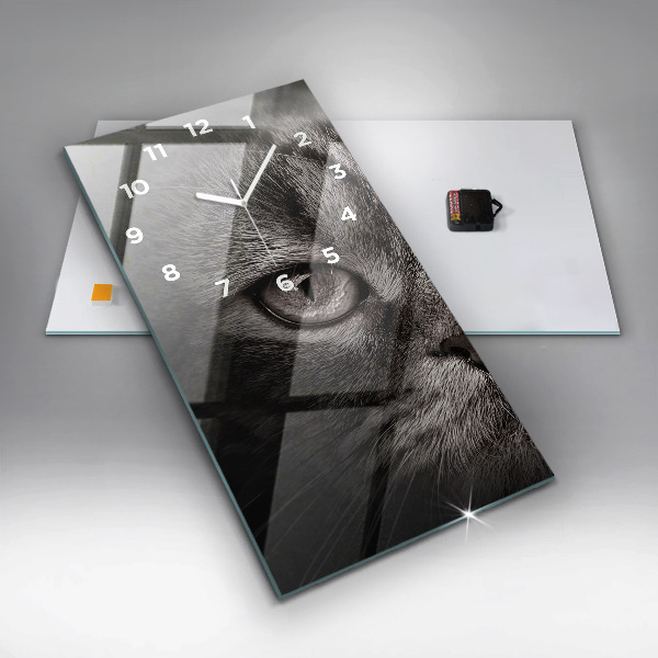 Zegar szklany pionowy Pies i kot szkocki