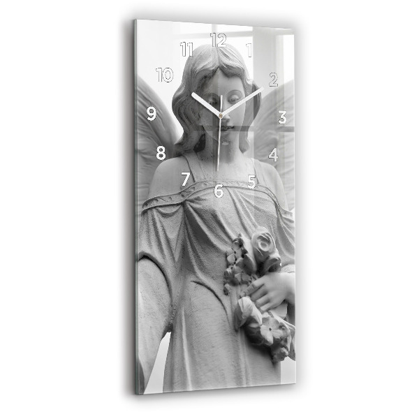 Zegar ścienny pionowy Stara rzeźba anioła