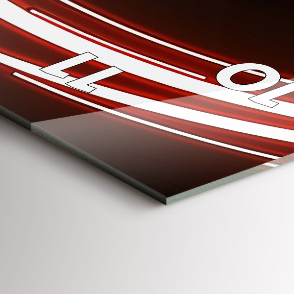 Zegar ścienny pionowy Kot z czerwonymi oczami