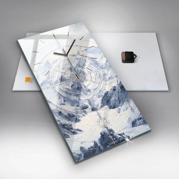 Zegar ścienny pionowy Niebieskie rysunki