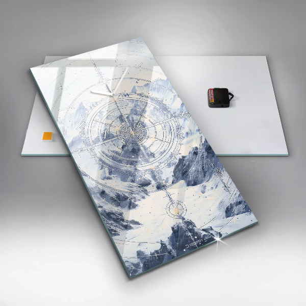 Zegar ścienny pionowy Niebieskie rysunki