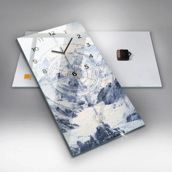 Zegar ścienny pionowy Niebieskie rysunki