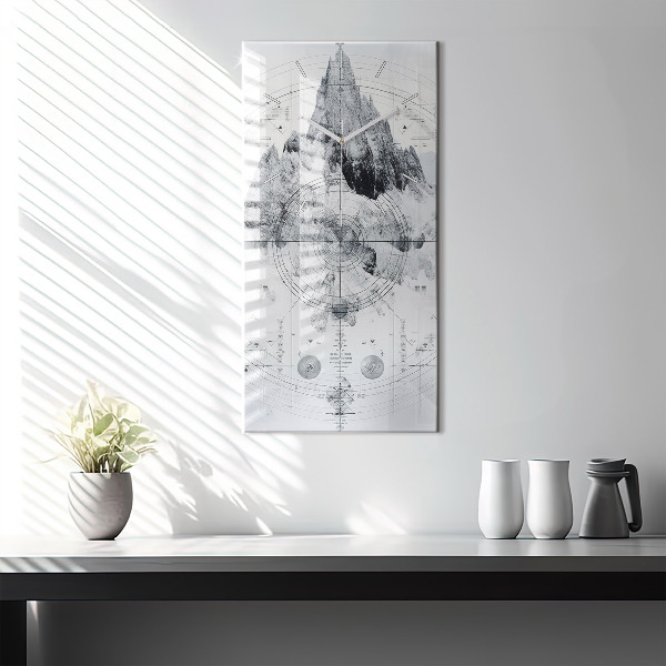 Zegar ścienny pionowy Rysunkowe góry