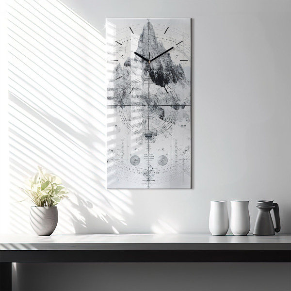 Zegar ścienny pionowy Rysunkowe góry