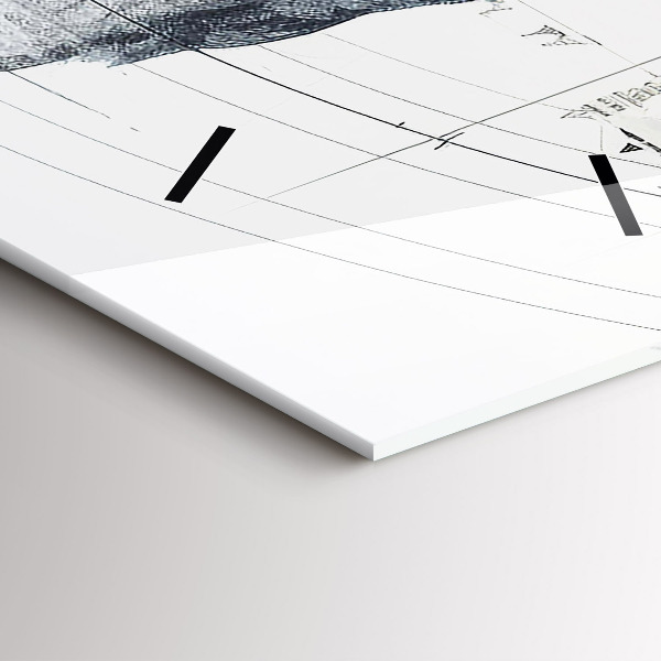 Zegar ścienny pionowy Rysunkowe góry