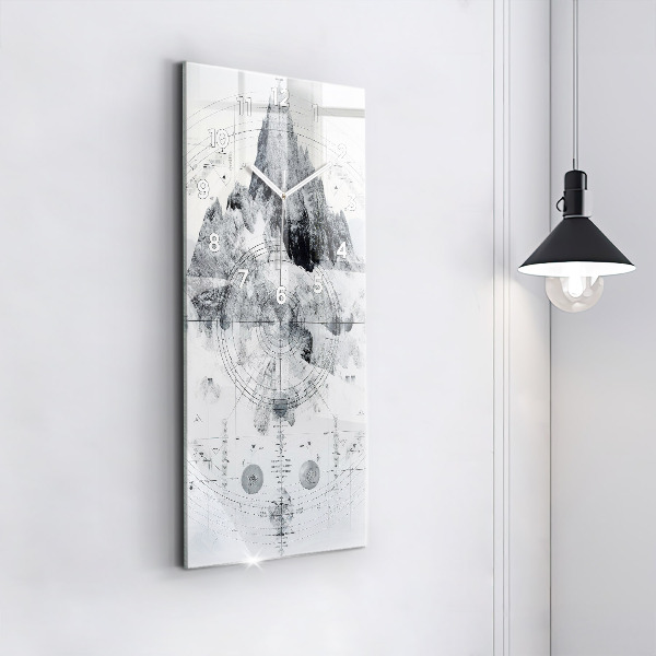 Zegar ścienny pionowy Rysunkowe góry