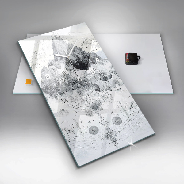 Zegar ścienny pionowy Rysunkowe góry