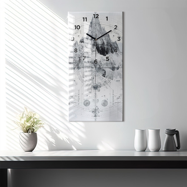 Zegar ścienny pionowy Rysunkowe góry