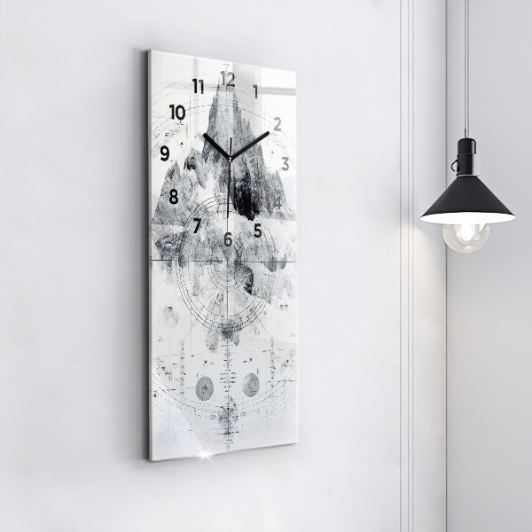 Zegar ścienny pionowy Rysunkowe góry