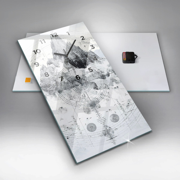 Zegar ścienny pionowy Rysunkowe góry