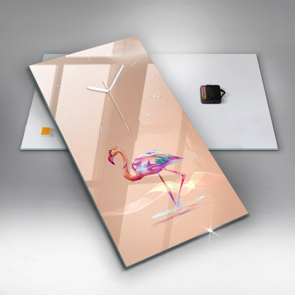 Zegar szklany pionowy Ilustracja flaminga