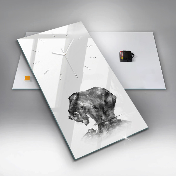 Zegar szklany pionowy Rysunkowy niedźwiedź