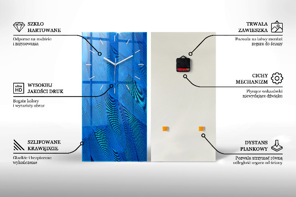 Zegar szklany pionowy Rysunkowy niedźwiedź
