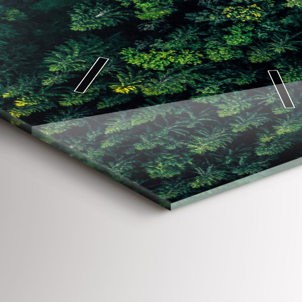 Zegar szklany pionowy Las z lotu ptaka