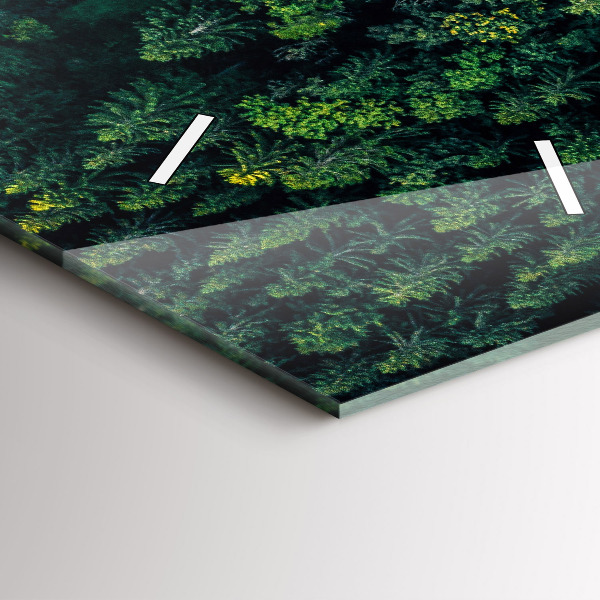 Zegar szklany pionowy Las z lotu ptaka