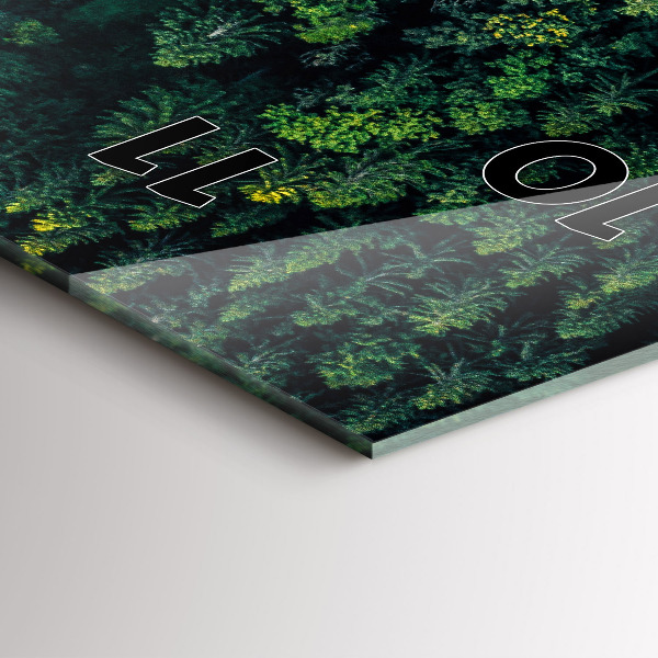 Zegar szklany pionowy Las z lotu ptaka