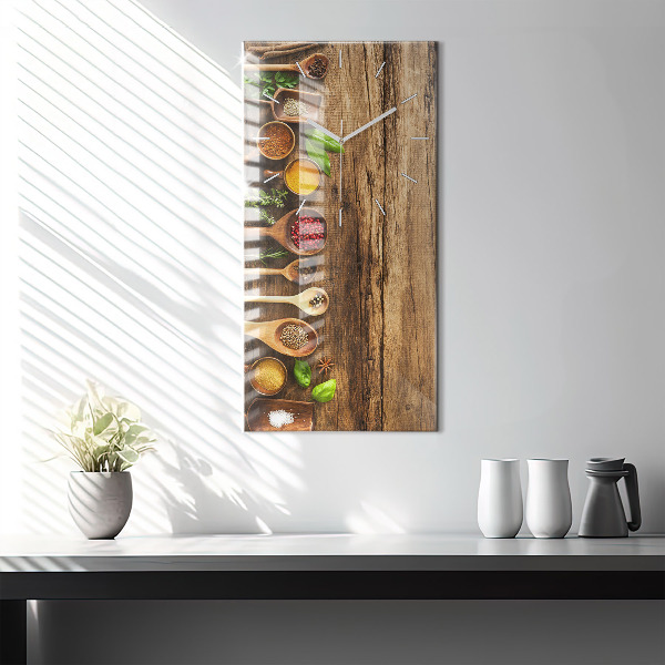 Zegar szklany pionowy Łyżki przypraw
