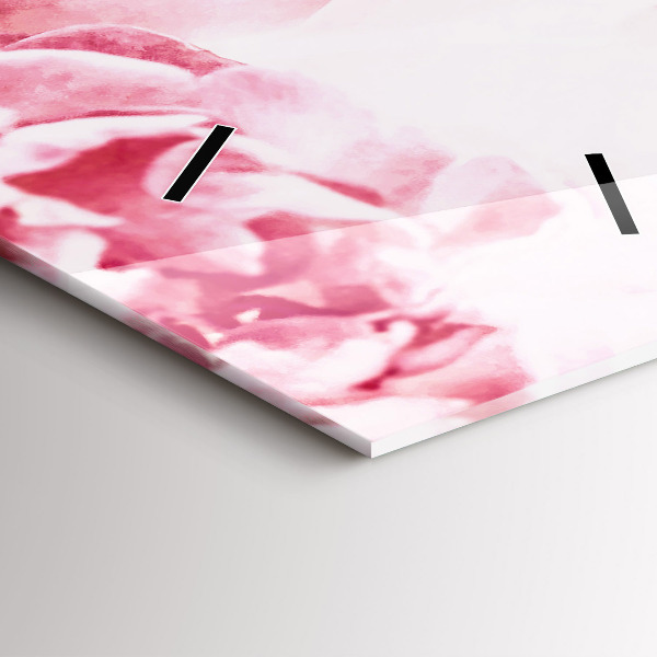 Zegar szklany pionowy Kwitnące kwiaty