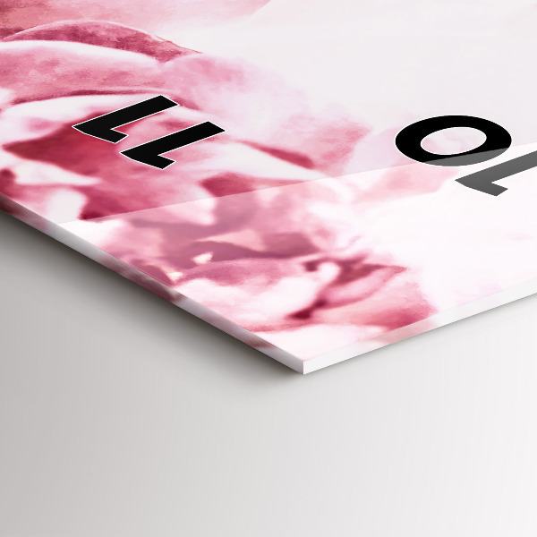 Zegar szklany pionowy Kwitnące kwiaty