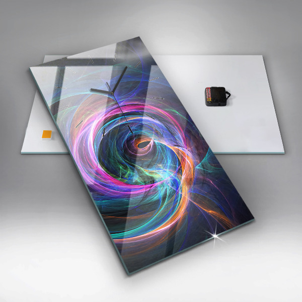 Zegar szklany pionowy Kolorowy Fraktal