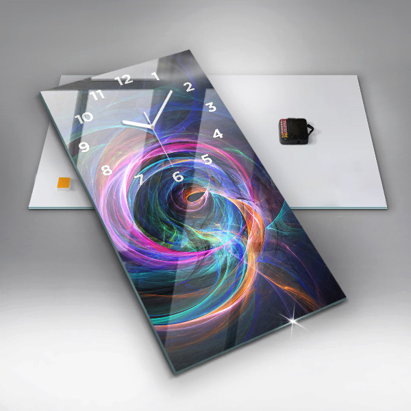 Zegar szklany pionowy Kolorowy Fraktal
