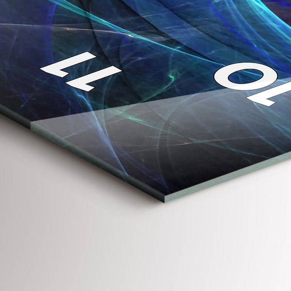 Zegar szklany pionowy Kolorowy Fraktal