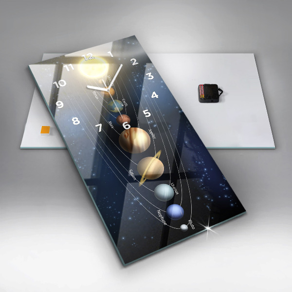 Zegar szklany pionowy Układ Słoneczny
