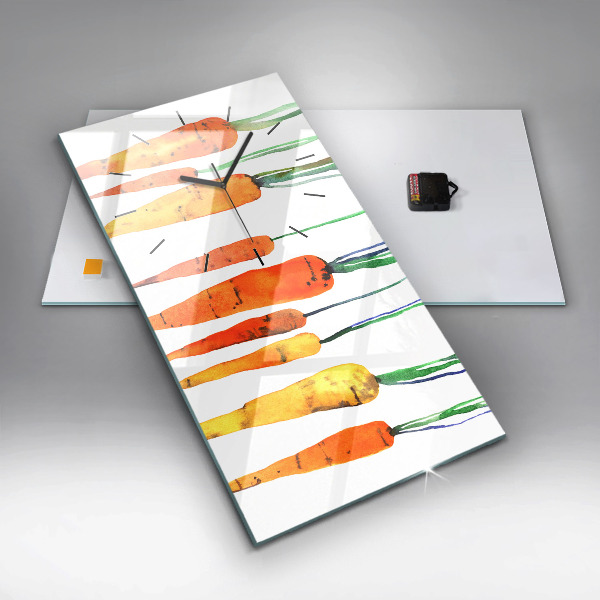 Zegar szklany pionowy Ilustracja marchewek