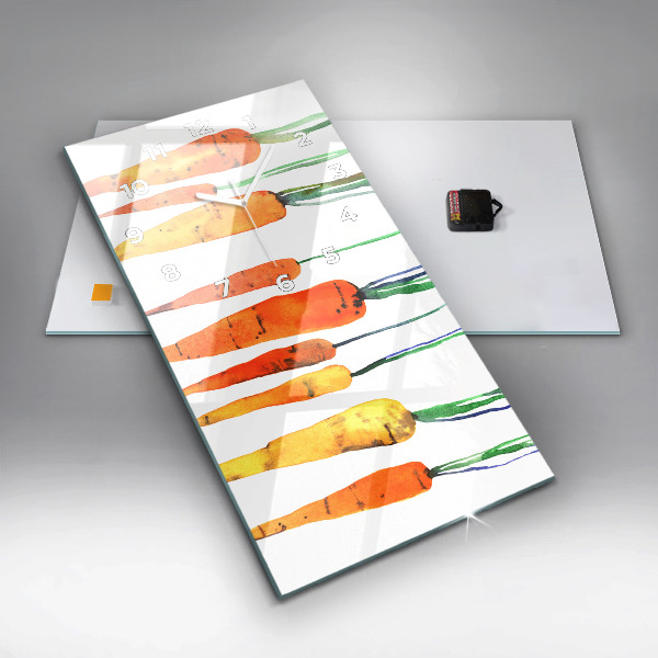 Zegar szklany pionowy Ilustracja marchewek