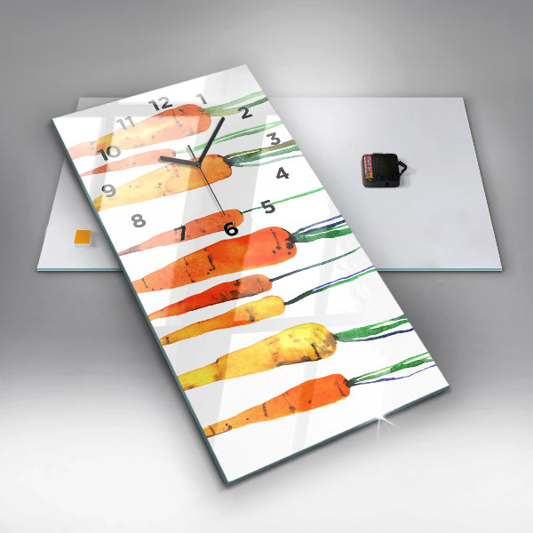 Zegar szklany pionowy Ilustracja marchewek